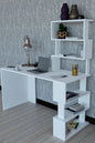 Ocean New Modern Computer Desk With Bookshelf Bookcase Writing Desks For Home Studying Gaming Work Table Office Furnitures